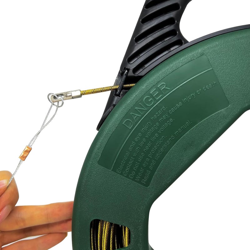 VGongTech 3mm 100ft Fish Tape Reel Spring Cable Puller Cable Rods Shatterproof Case Electrical Cable Puller Through Wall Wire Guide Device Threader - Image 5